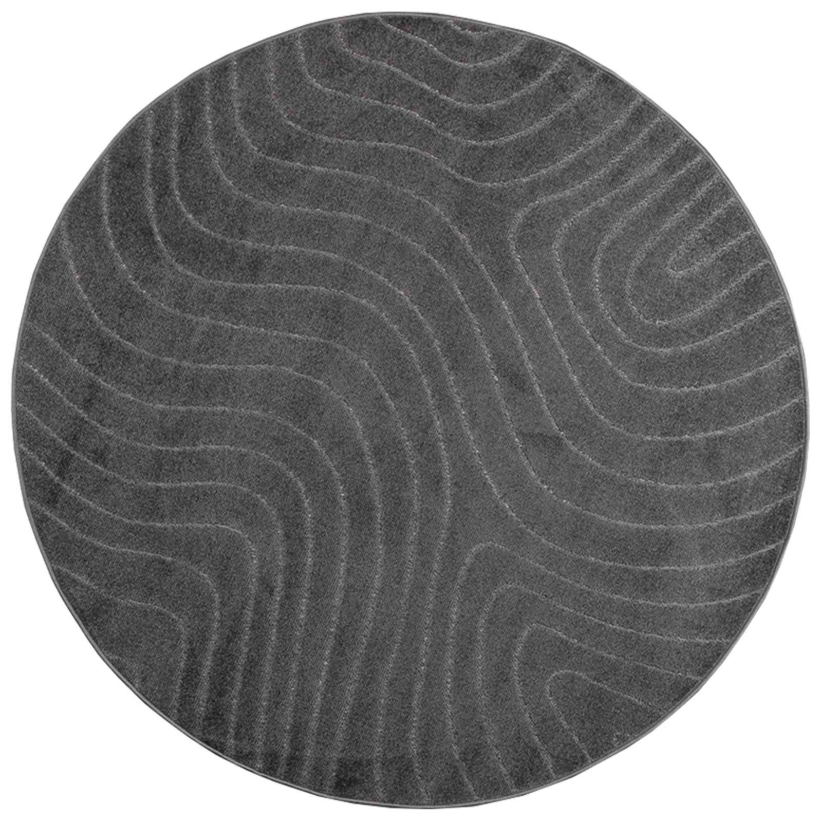 Vidaxl vloerkleden rond huarte antraciet ø 160 cm polyester