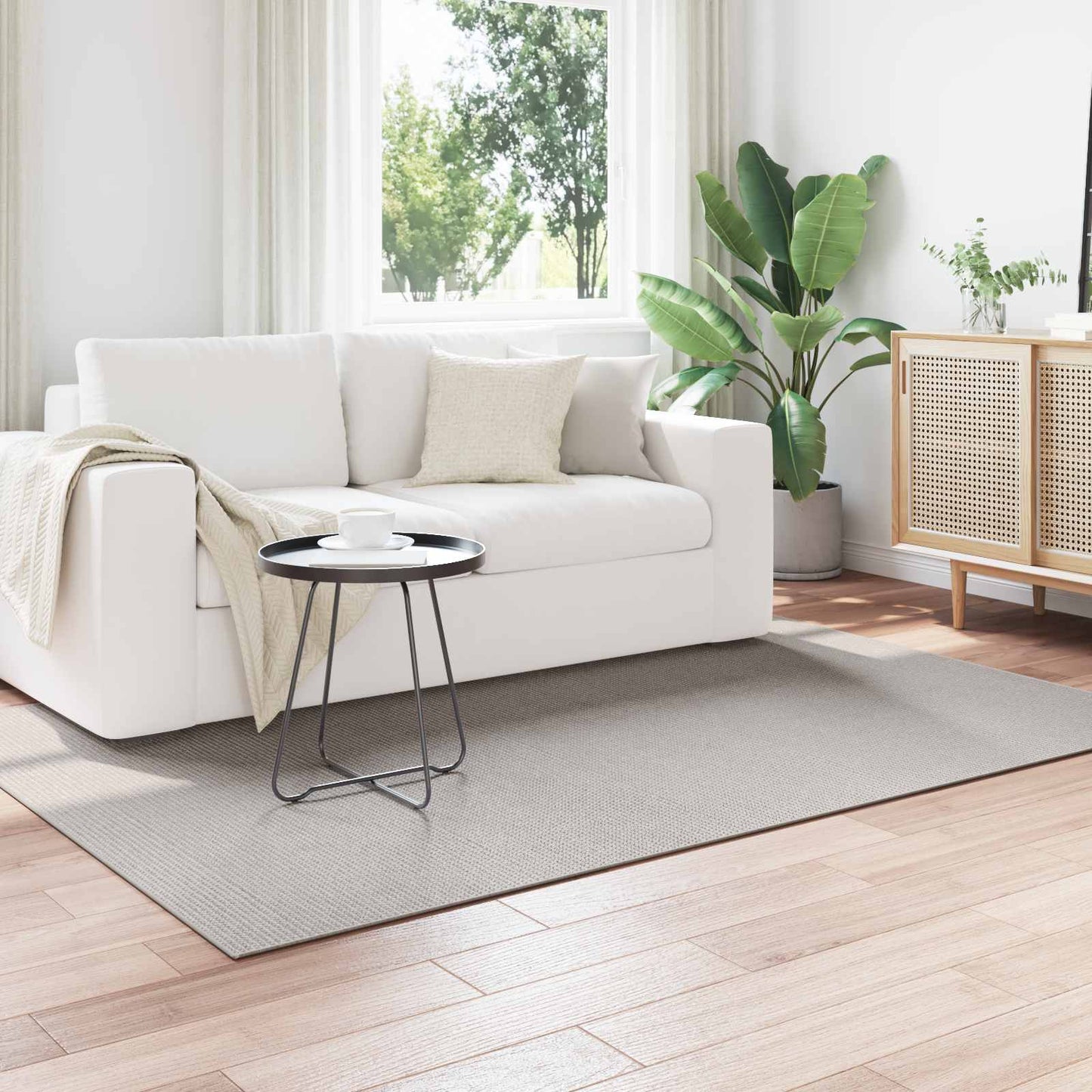 Vidaxl vloerkleden huarte crème en grijs 170 x 120 cm polyester