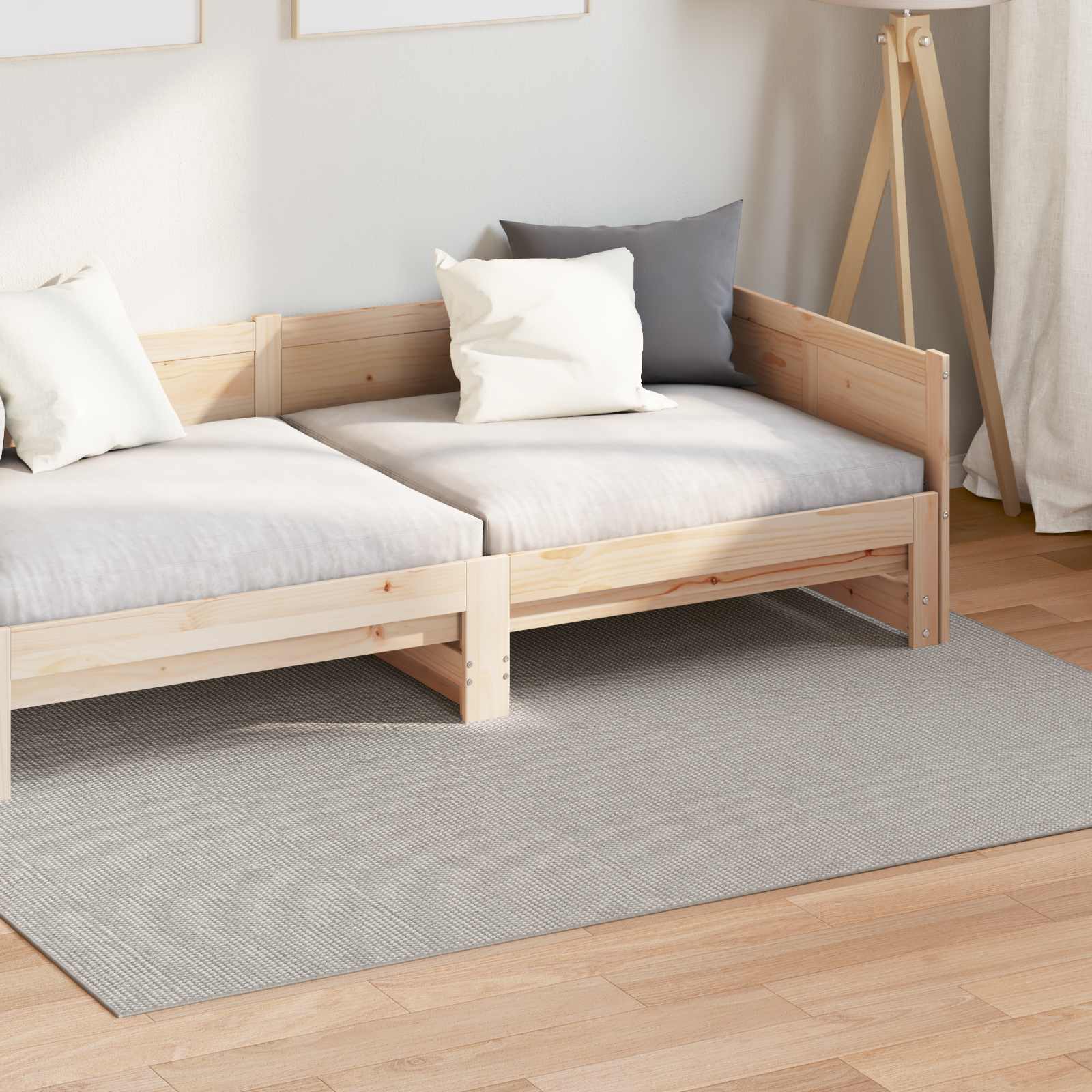 Vidaxl vloerkleden huarte crème en grijs 170 x 120 cm polyester