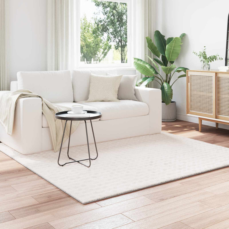 Vidaxl vloerkleden vierkant huarte crème 120 x 120 cm polyester
