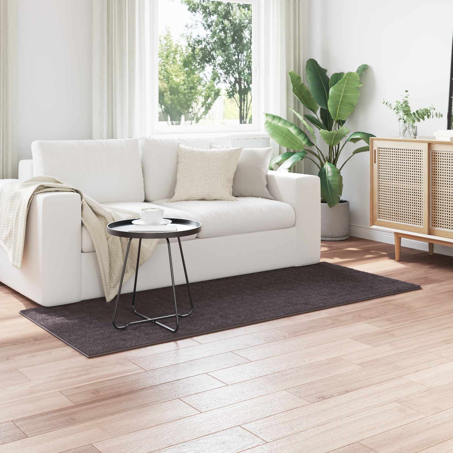 Vidaxl vloerkleden rechthoekig huarte antraciet 150 x 80 cm polyester