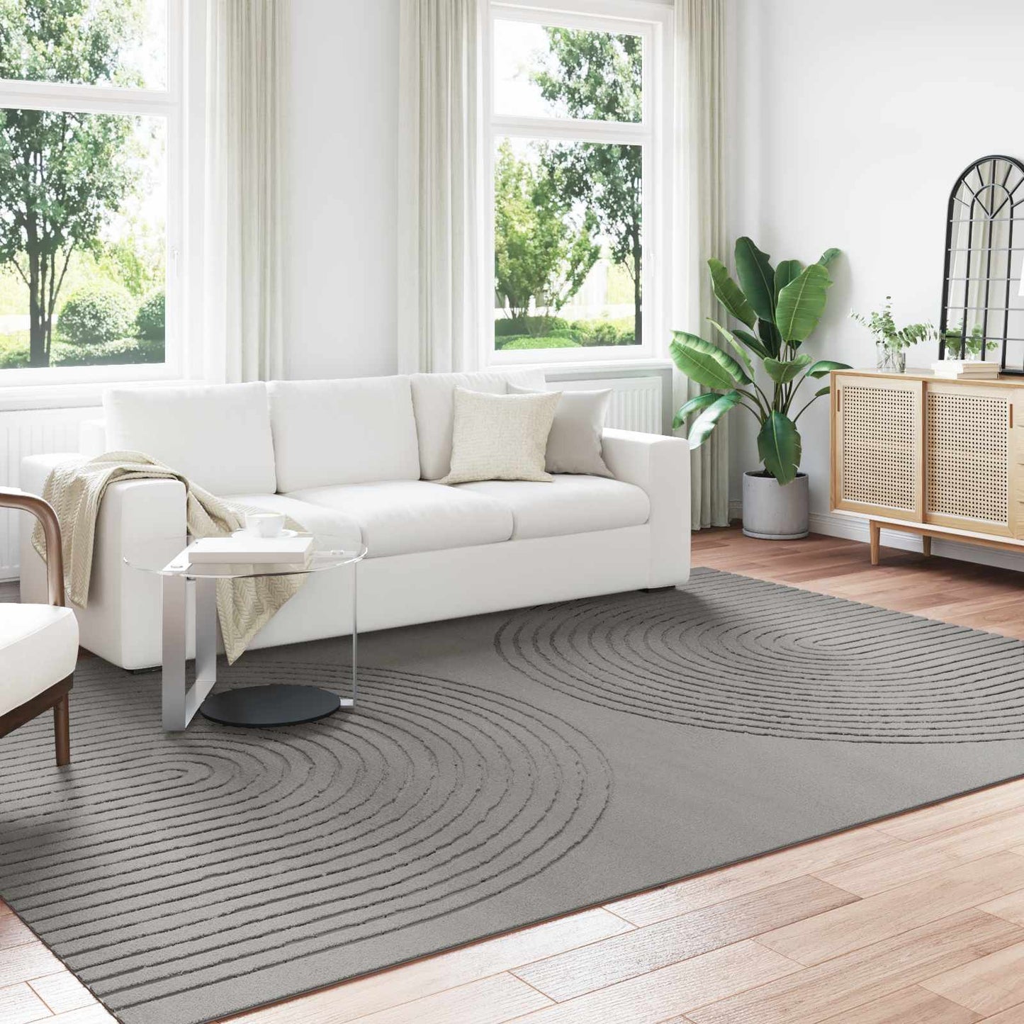 Vidaxx alfombras rectangulares huarte gris 340 x 240 cm poliéster
