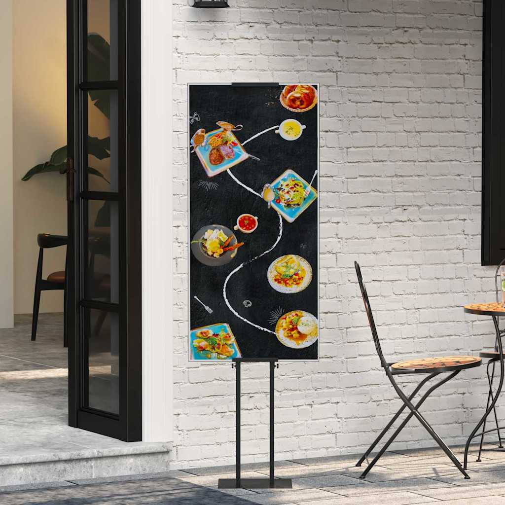Vidaxl beurs displays 2 pcs zwart 30 x 23,5 x 210 cm staal