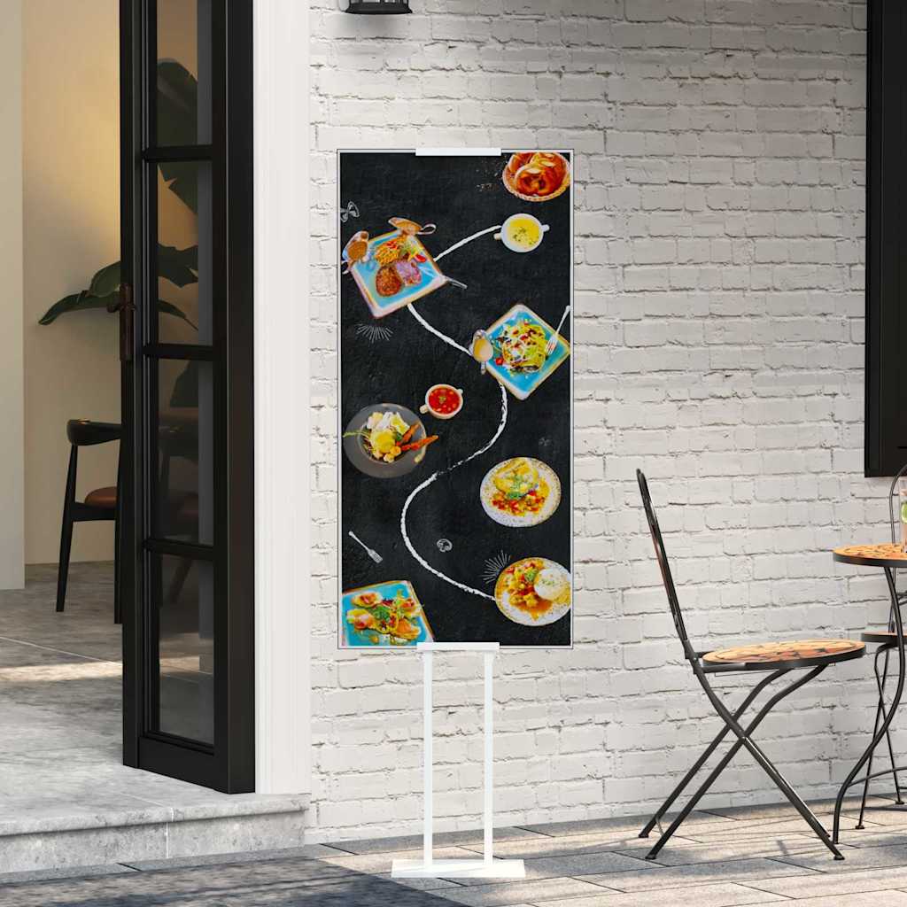 Espositori per fiere VidaXL 2 pezzi bianco 30 x 23,5 x 210 cm in acciaio
