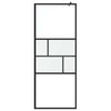 Vidaxl inloop douche wand zwart 80 x 195 x 0.5 cm glas en aluminium
