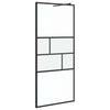 Vidaxl inloop douche wand zwart 80 x 195 x 0.5 cm glas en aluminium