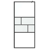 Vidaxl inloop douche wand zwart 80 x 195 x 0.5 cm glas en aluminium