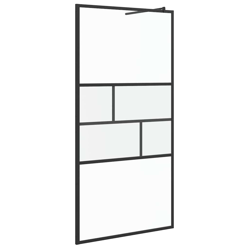 Vidaxl inloop douche wand zwart 80 x 195 x 0.5 cm glas en aluminium