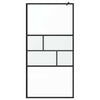 Vidaxl inloop douche wand zwart 80 x 195 x 0.5 cm glas en aluminium