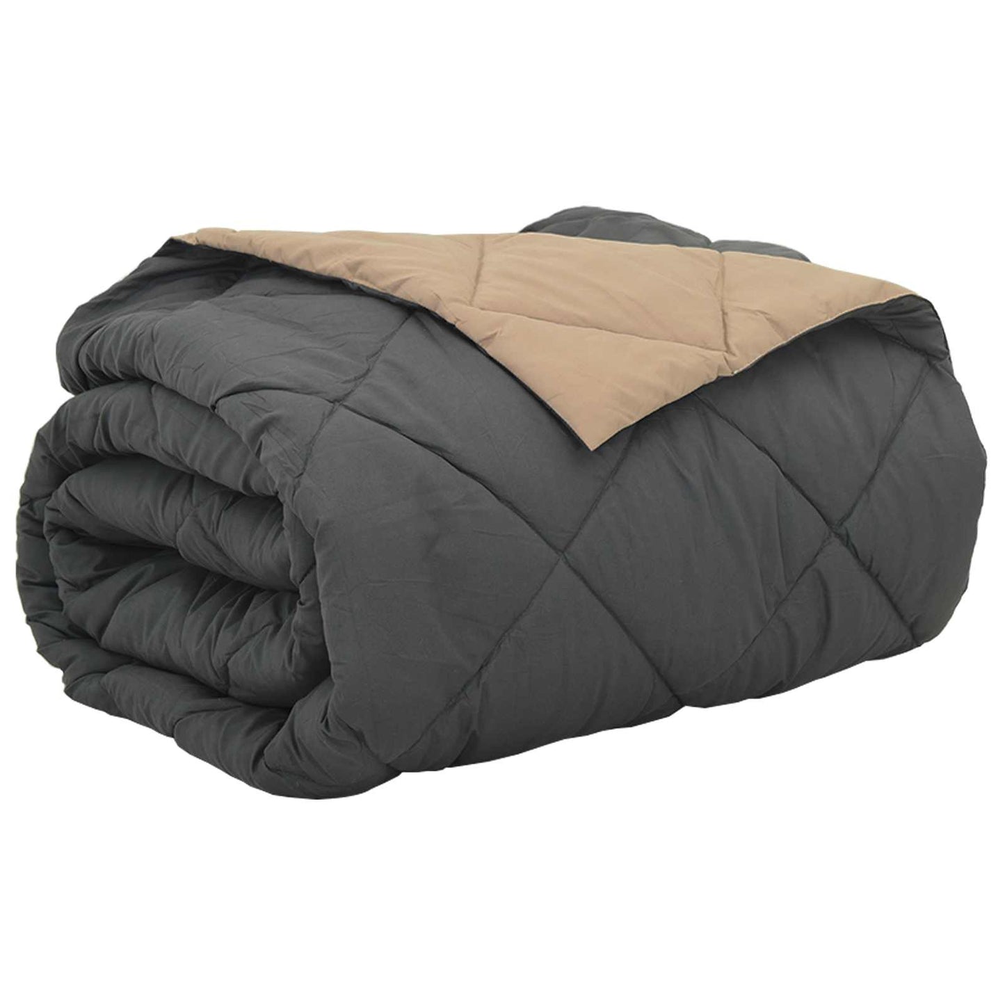 Vidaxl zomer dekbed antraciet en taupe 220 x 260 cm microfiber