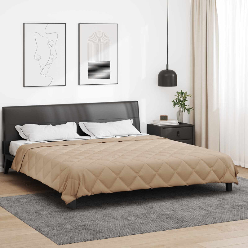 Vidaxl zomer dekbed taupe 220 x 200 cm microfiber