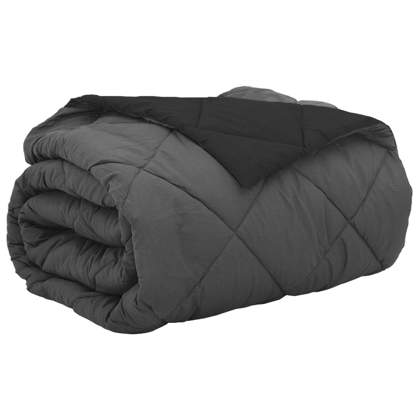 Piumino estivo Vidaxl nero e antracite 200 x 200 cm in microfibra