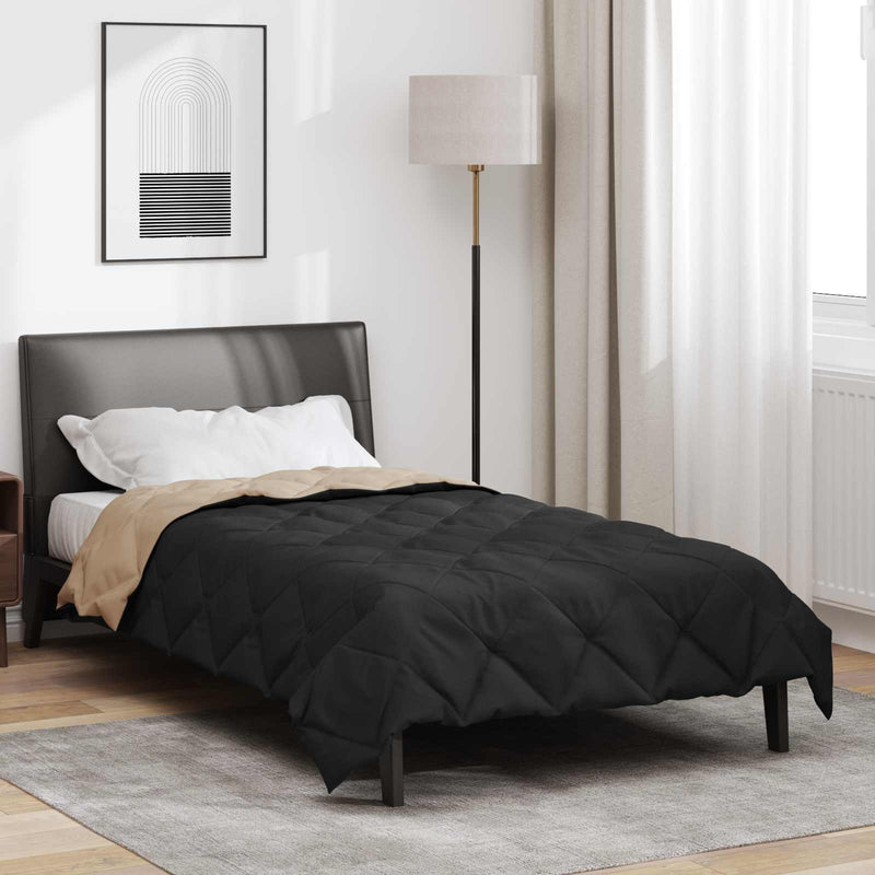 Piumino estivo Vidaxx nero e tortora 220 x 140 cm in microfibra