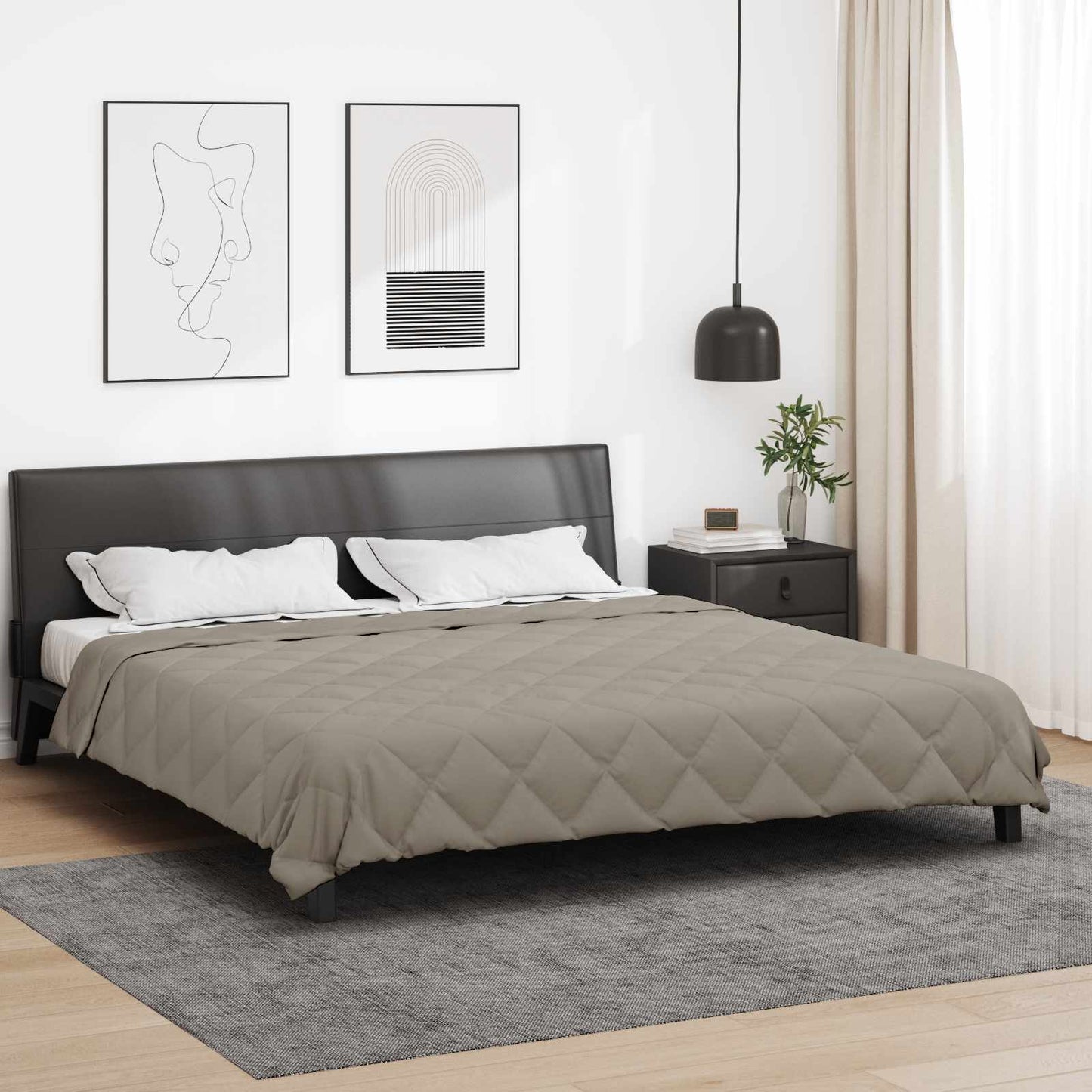 Vidaxl edredón de verano gris claro 200 x 200 cm microfibra