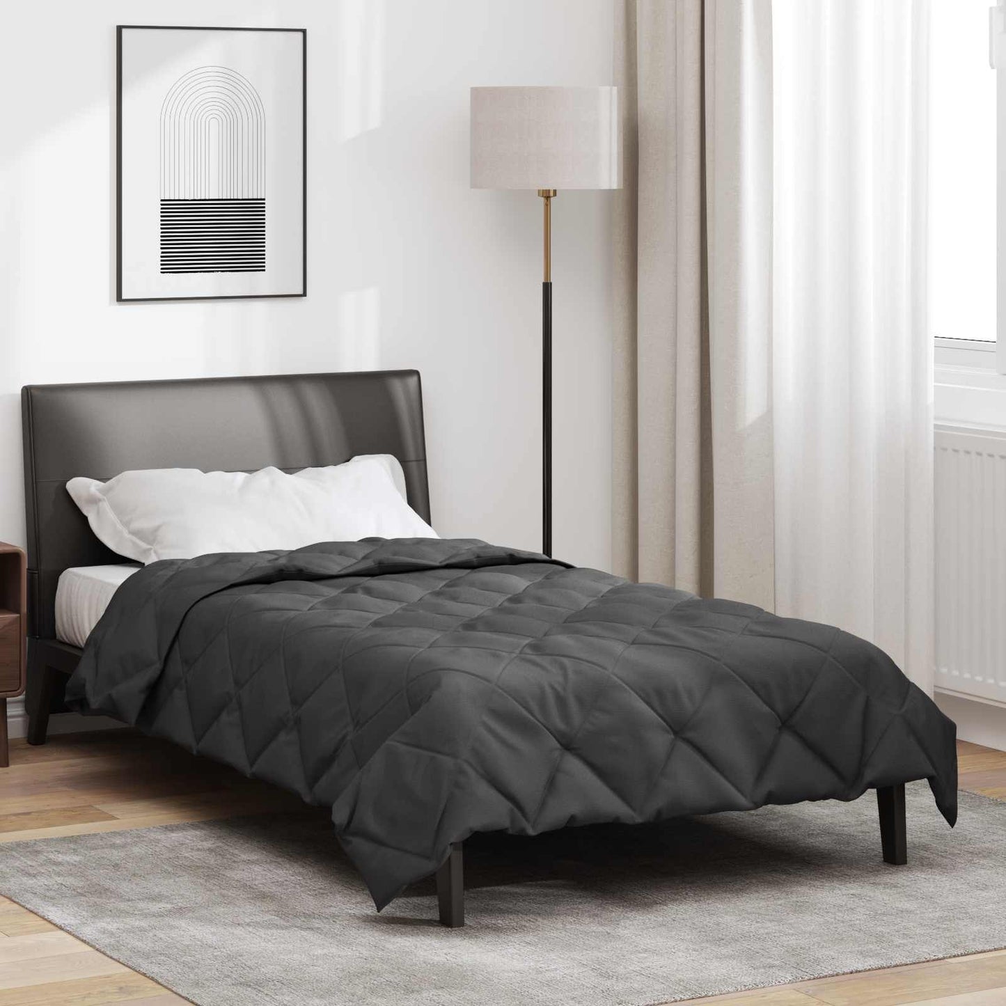 Vidaxl vol jaar dekbed antraciet 200 x 155 cm microfiber