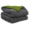 Vidaxl vol jaar dekbed groen en antraciet 220 x 135 cm microfiber