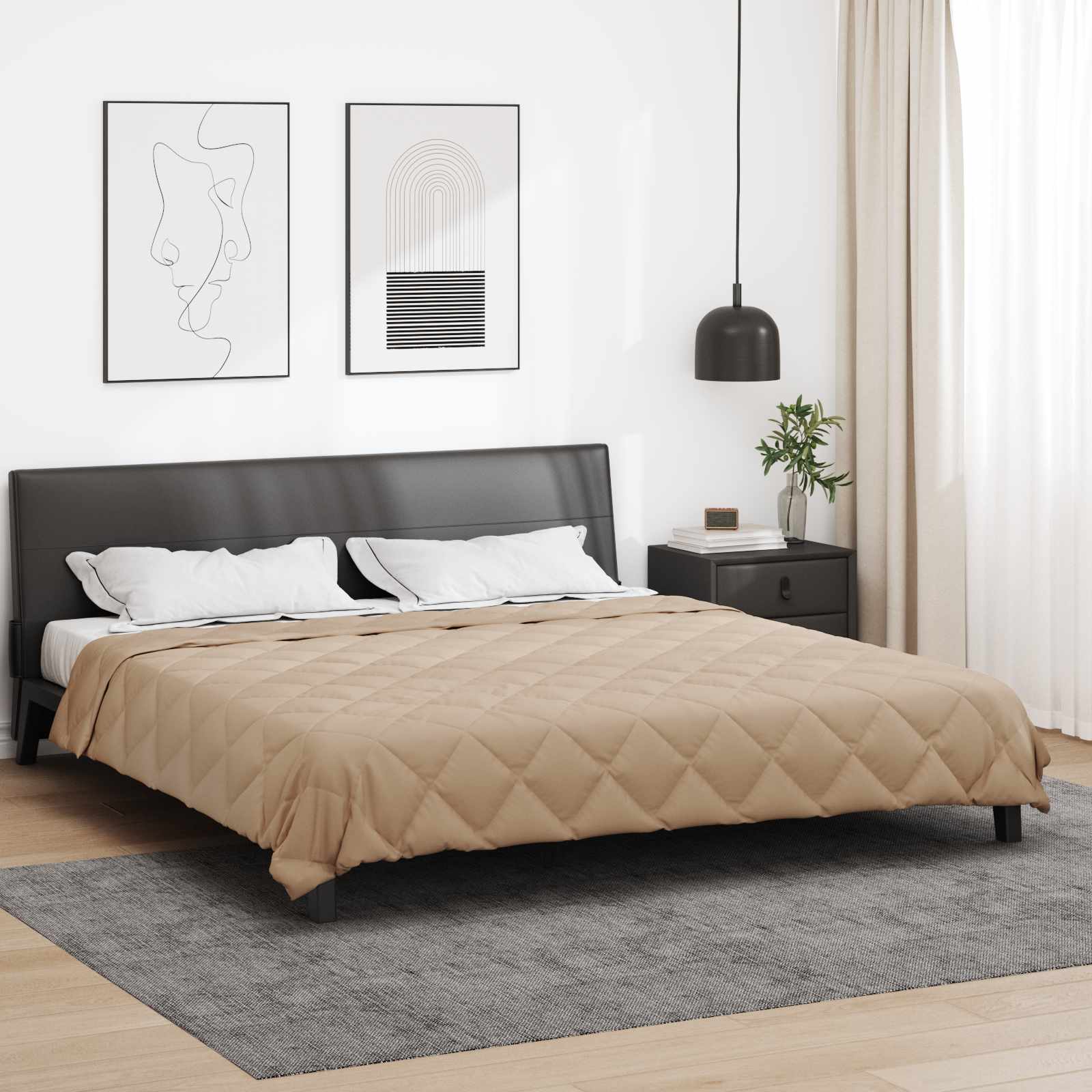 Vidaxl vol jaar dekbed taupe 240 x 260 cm microfiber