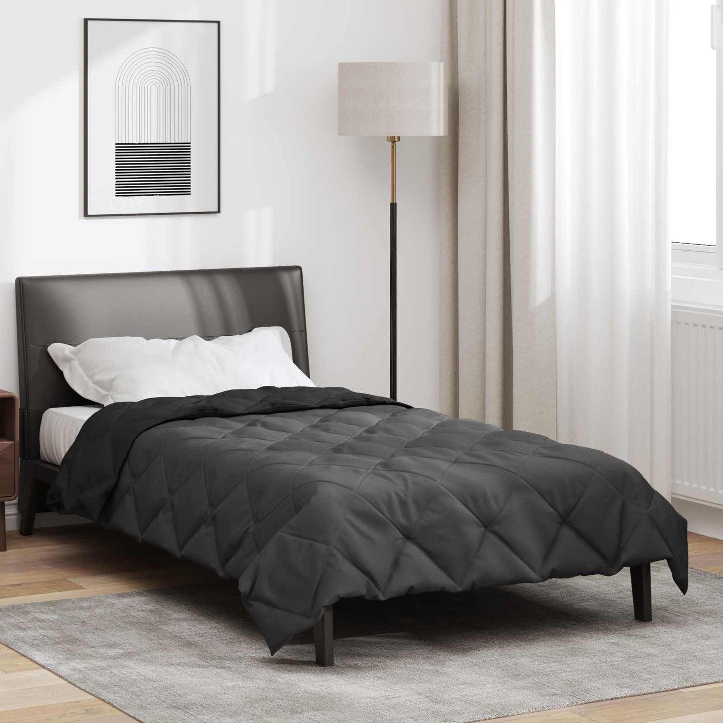 Vidaxx edredón para todo el año negro y antracita 200 x 135 cm microfibra