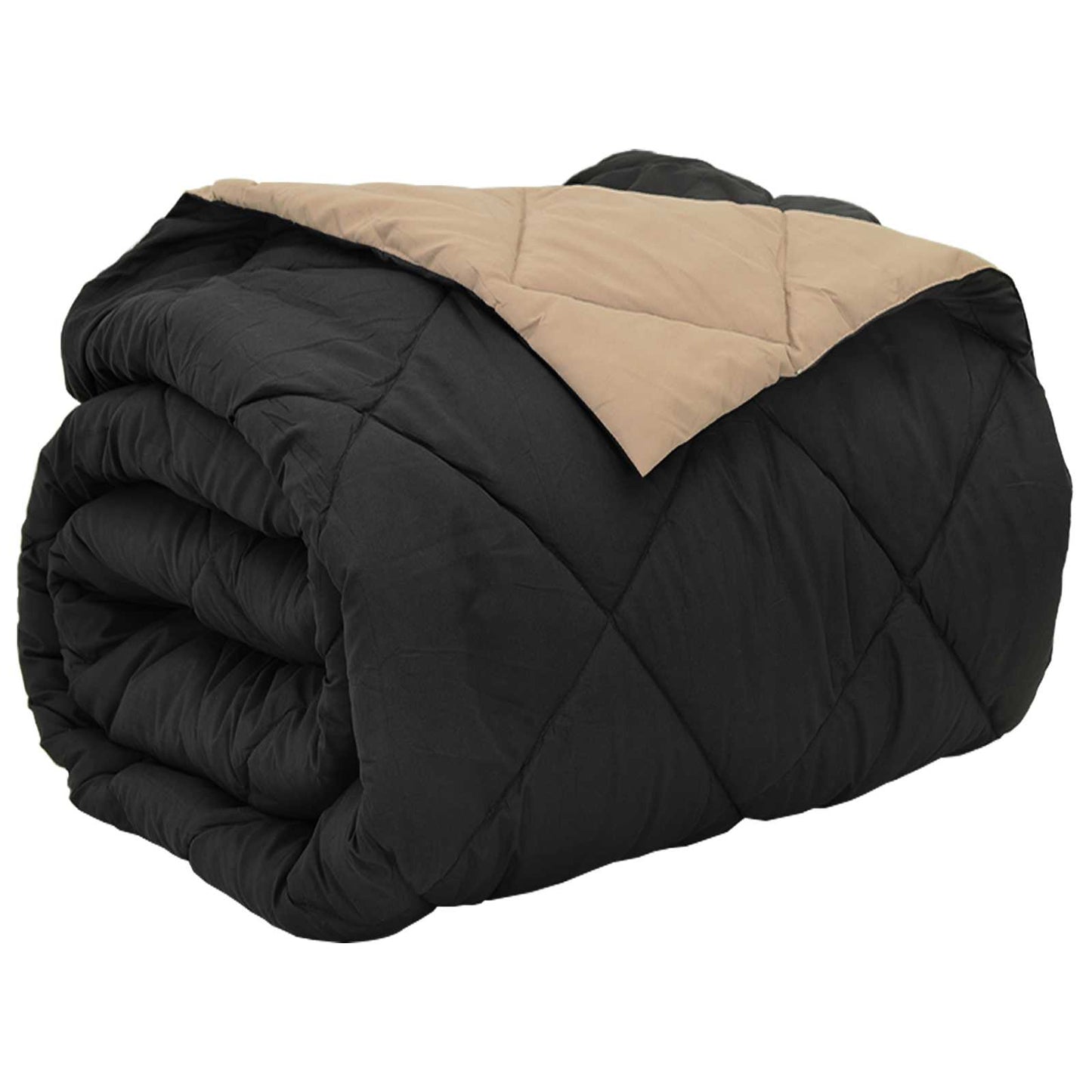 Piumino intero anno Vidaxx nero e tortora 200 x 200 cm in microfibra