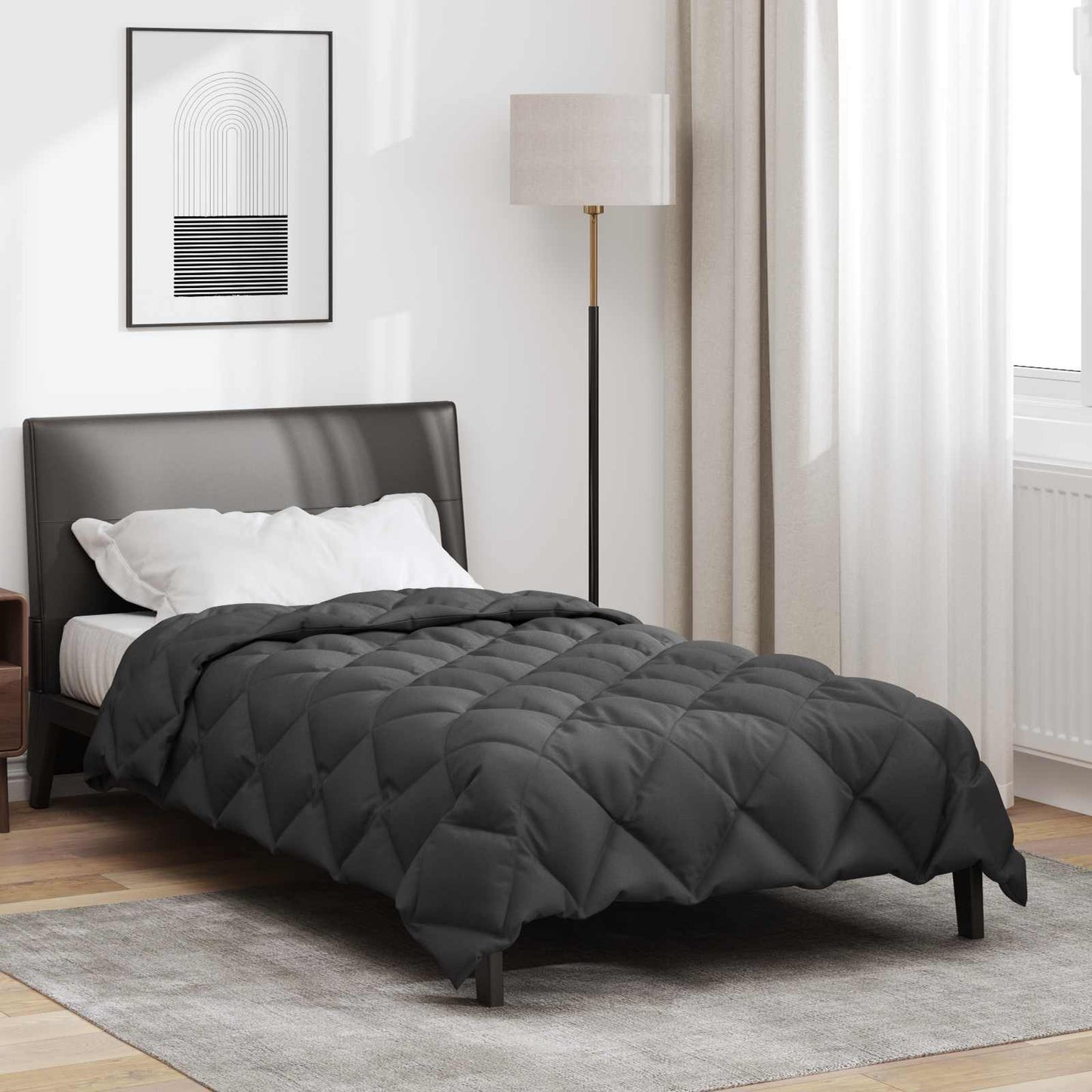 Vidaxl winter dekbed antraciet 200 x 155 cm microfiber