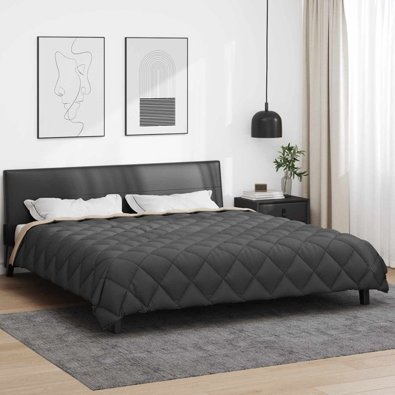 Vidaxl winter dekbed antraciet en taupe 200 x 200 cm microfiber