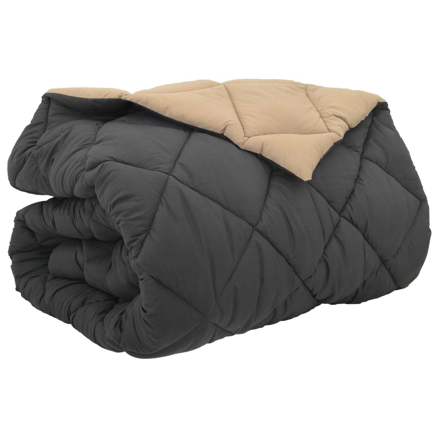 Vidaxl winter dekbed antraciet en taupe 240 x 200 cm microfiber