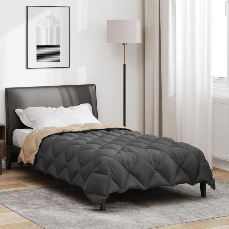 Piumino invernale Vidaxl antracite e tortora 220 x 140 cm microfibra