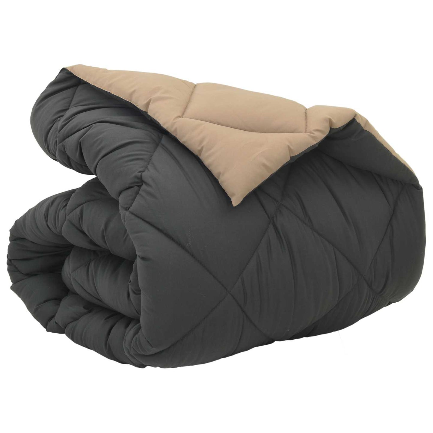Vidaxl winter dekbed antraciet en taupe 220 x 140 cm microfiber
