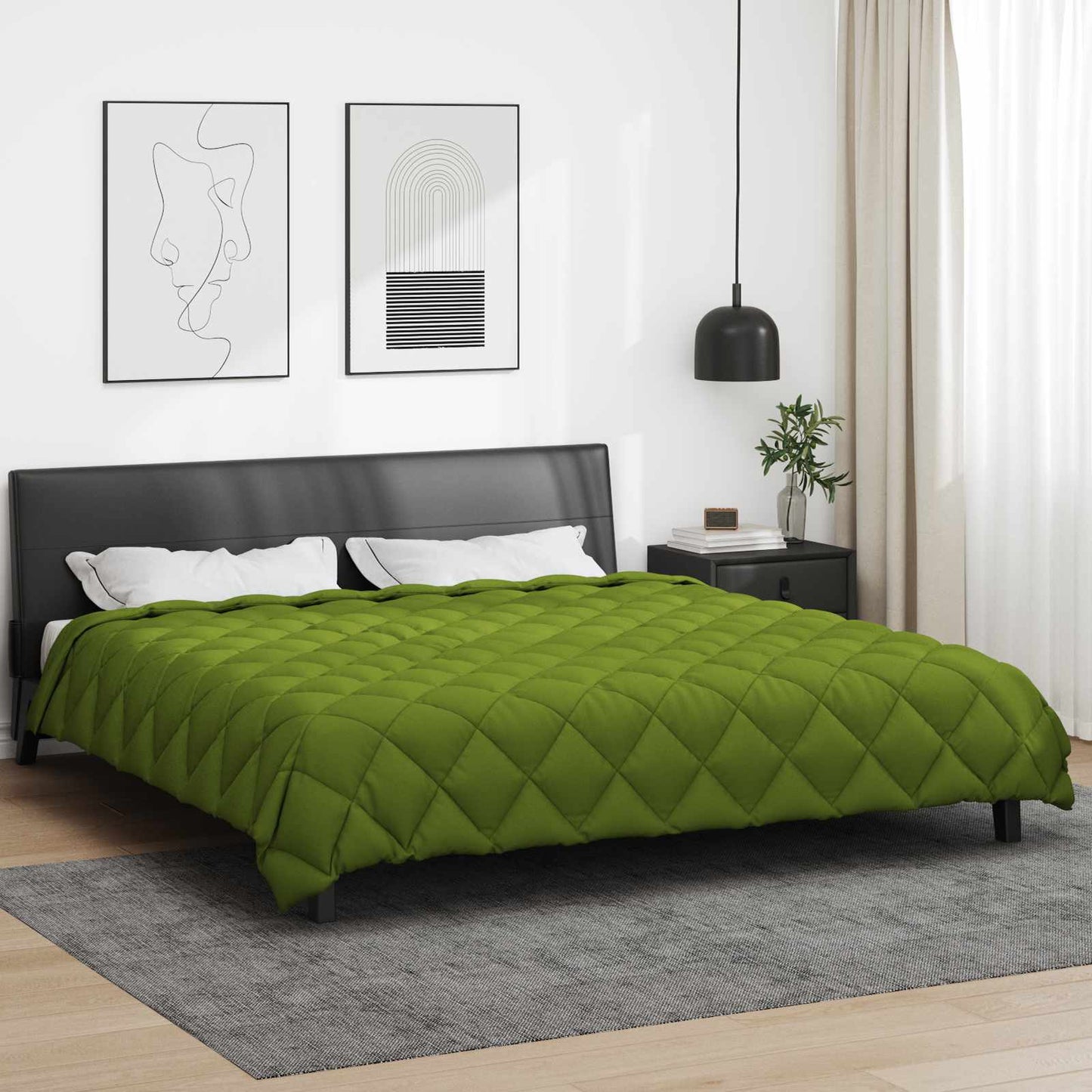 Vidaxl winter dekbed groen 220 x 240 cm microfiber
