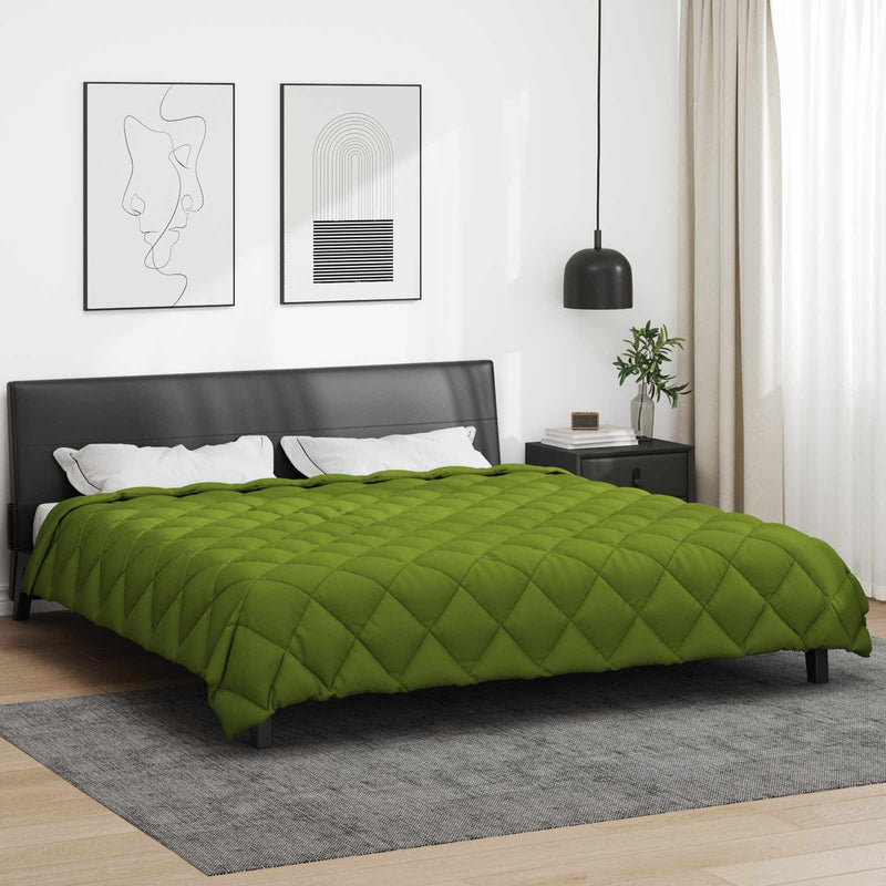 Vidaxl edredón de invierno verde 220 x 240 cm microfibra