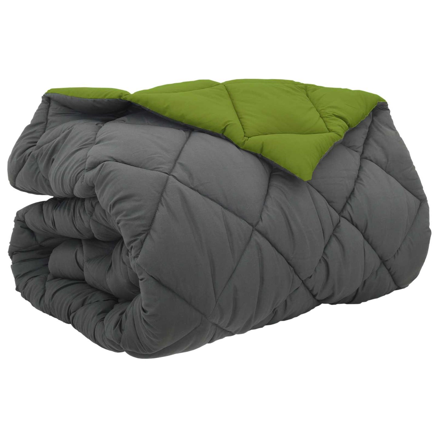 Vidaxl winter dekbed groen en antraciet 200 x 200 cm microfiber