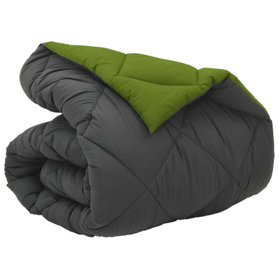 Vidaxl edredón de invierno verde y antracita 220 x 140 cm microfibra