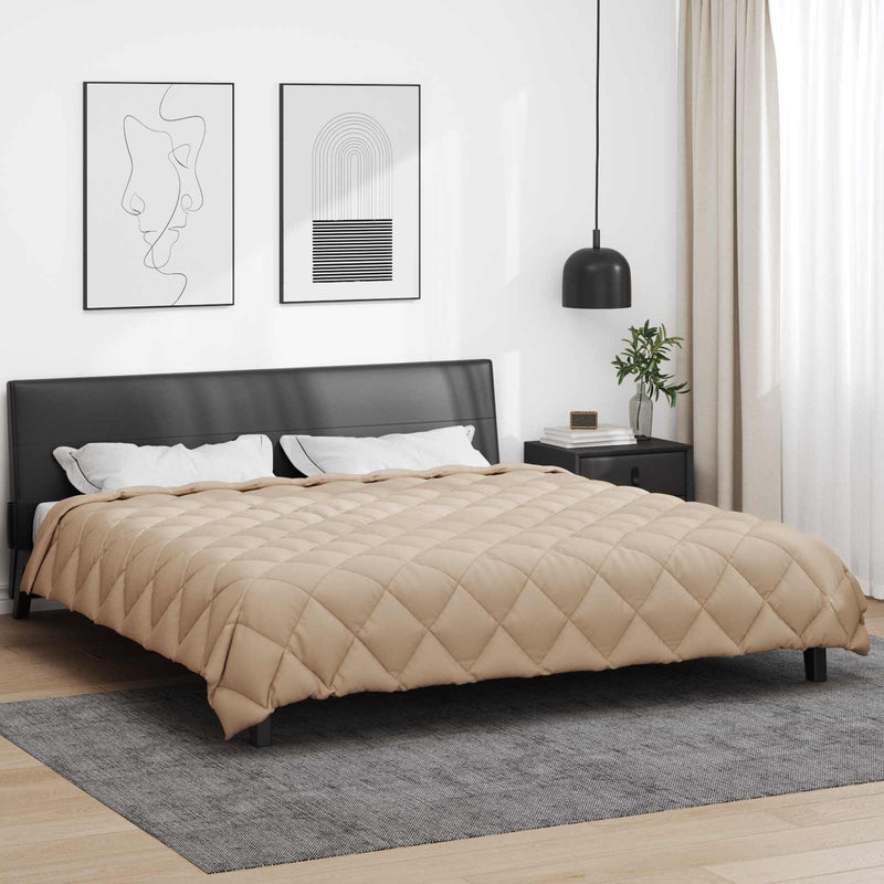 Vidaxl winter dekbed taupe 240 x 200 cm microfiber