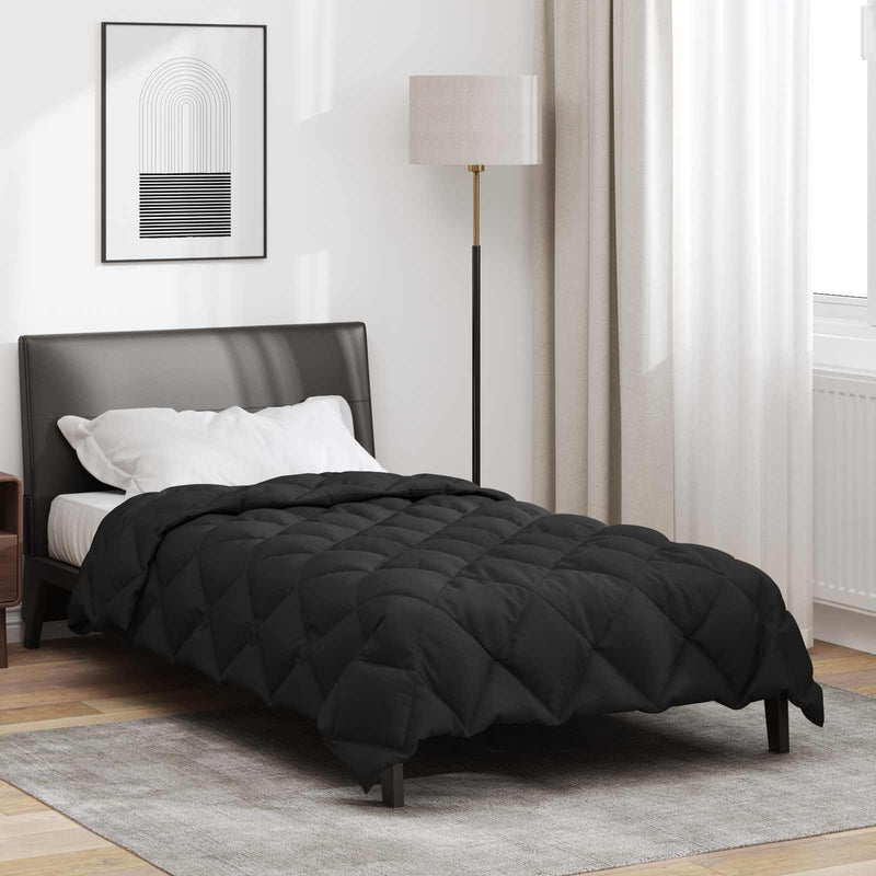 Vidaxl edredón de invierno negro 200 x 135 cm microfibra
