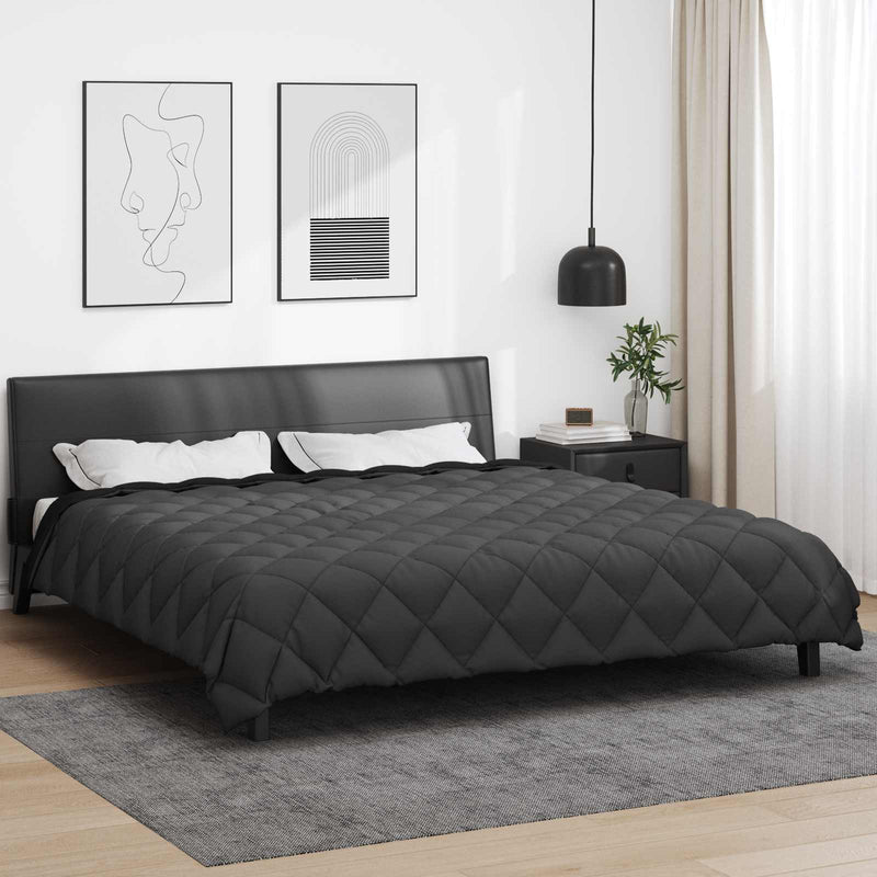 Piumino invernale Vidaxl nero e antracite 200 x 200 cm in microfibra