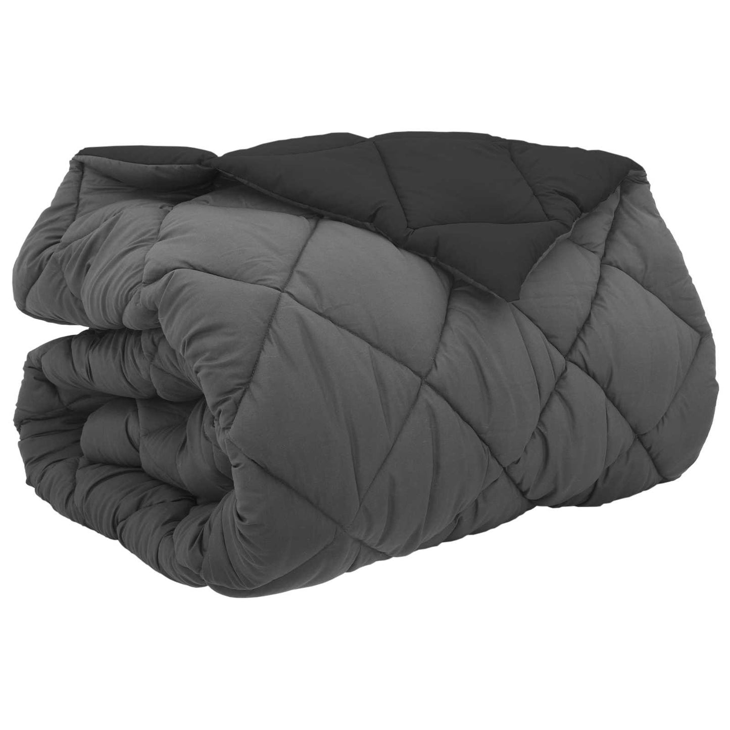 Vidaxl winter dekbed zwart en anthraciet 240 x 200 cm microfiber
