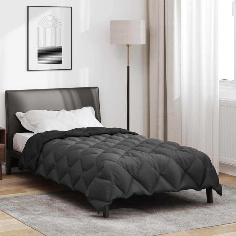 Piumino invernale Vidaxl nero e antracite 220 x 155 cm in microfibra