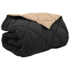 Vidaxl edredón de invierno negro y topo 240 x 260 cm microfibra