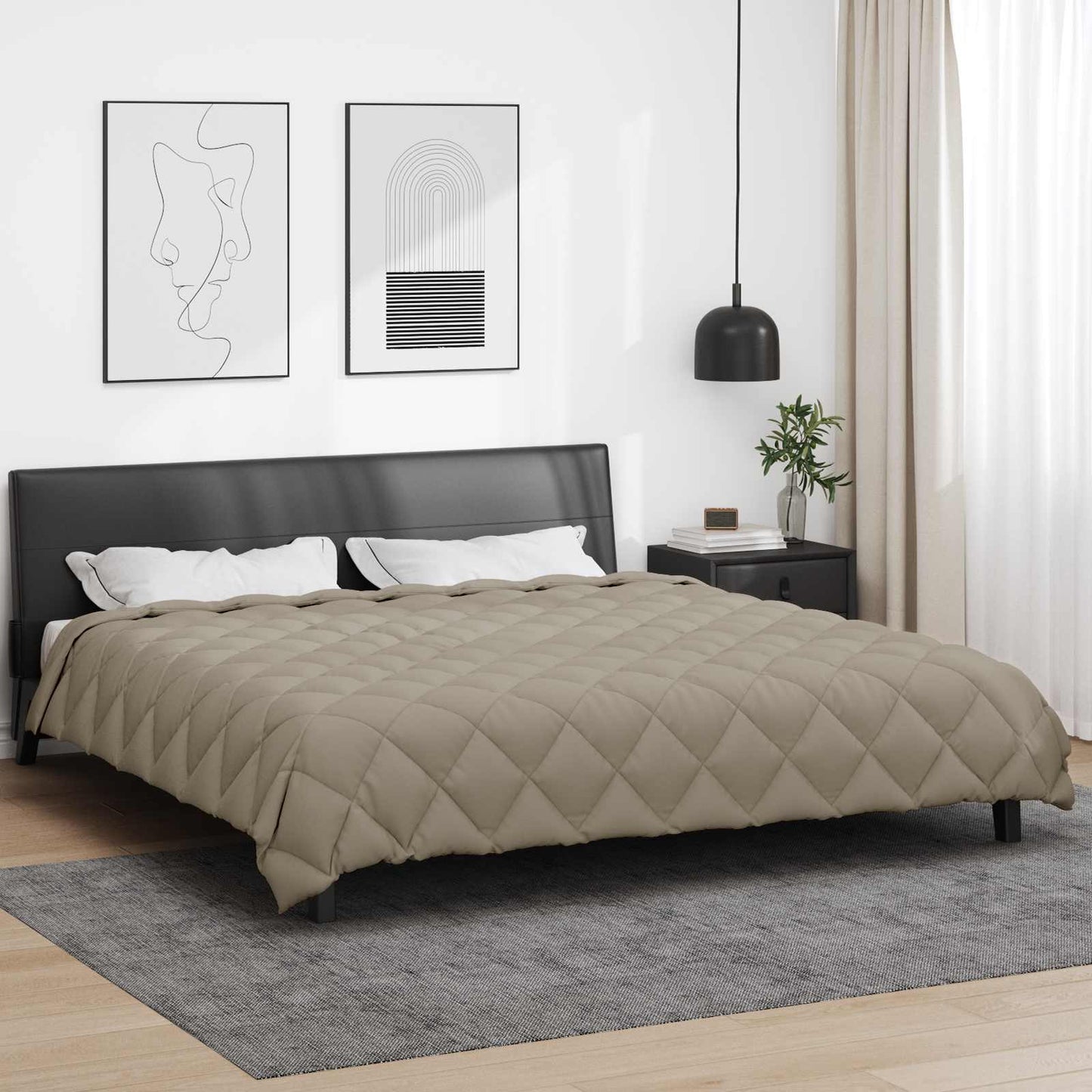 Vidaxl winter dekbed lichtgrijs 220 x 260 cm microfiber
