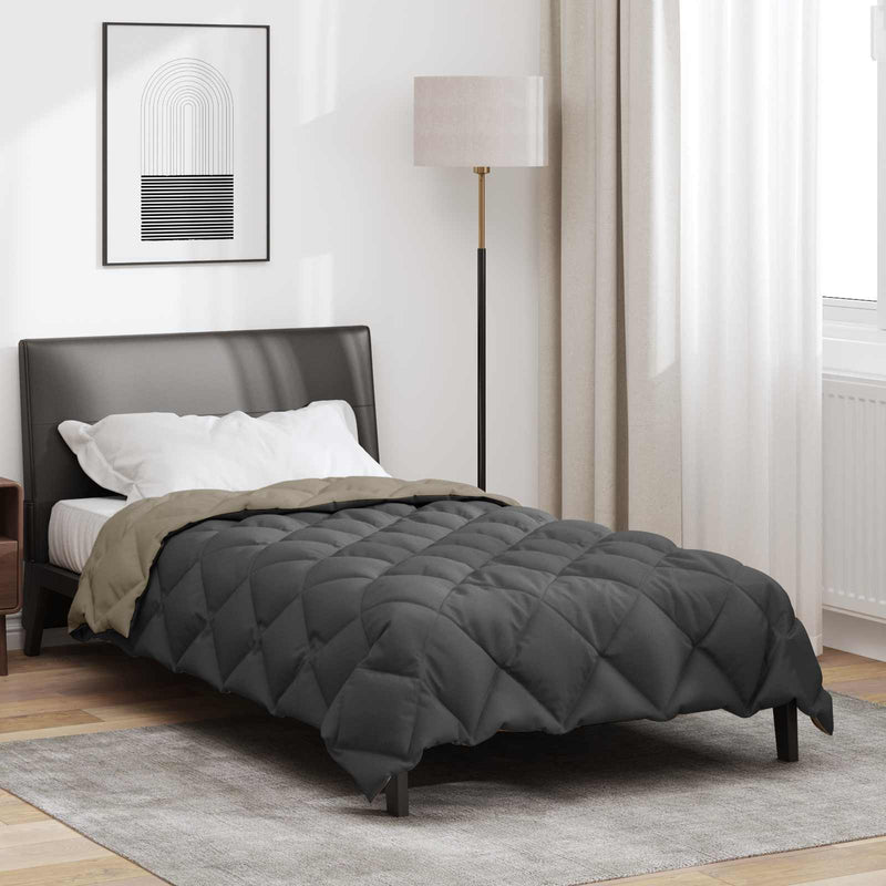 Vidaxl winter dekbed lichtgrijs en antraciet 220 x 155 cm microfiber