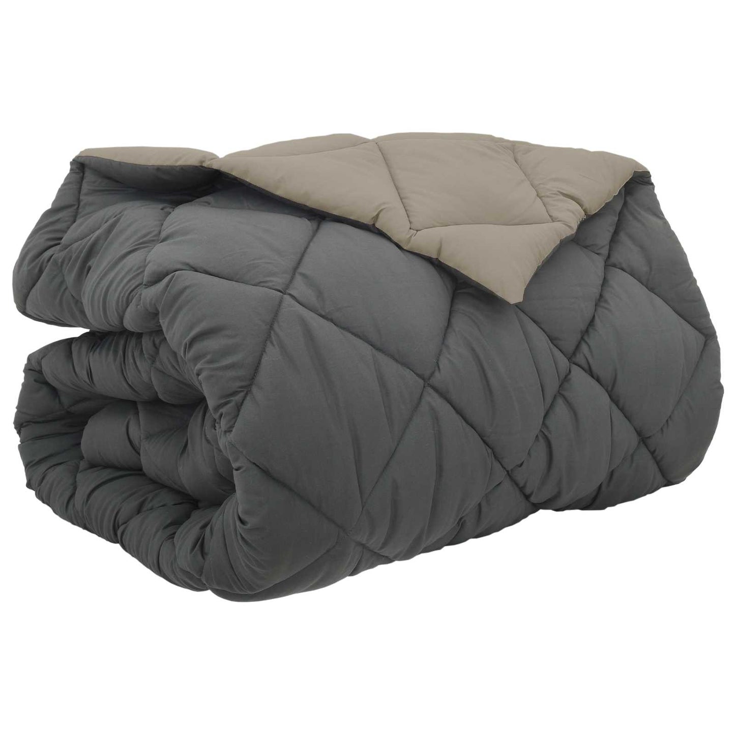 Vidaxl winter dekbed lichtgrijs en antraciet 240 x 260 cm microfiber