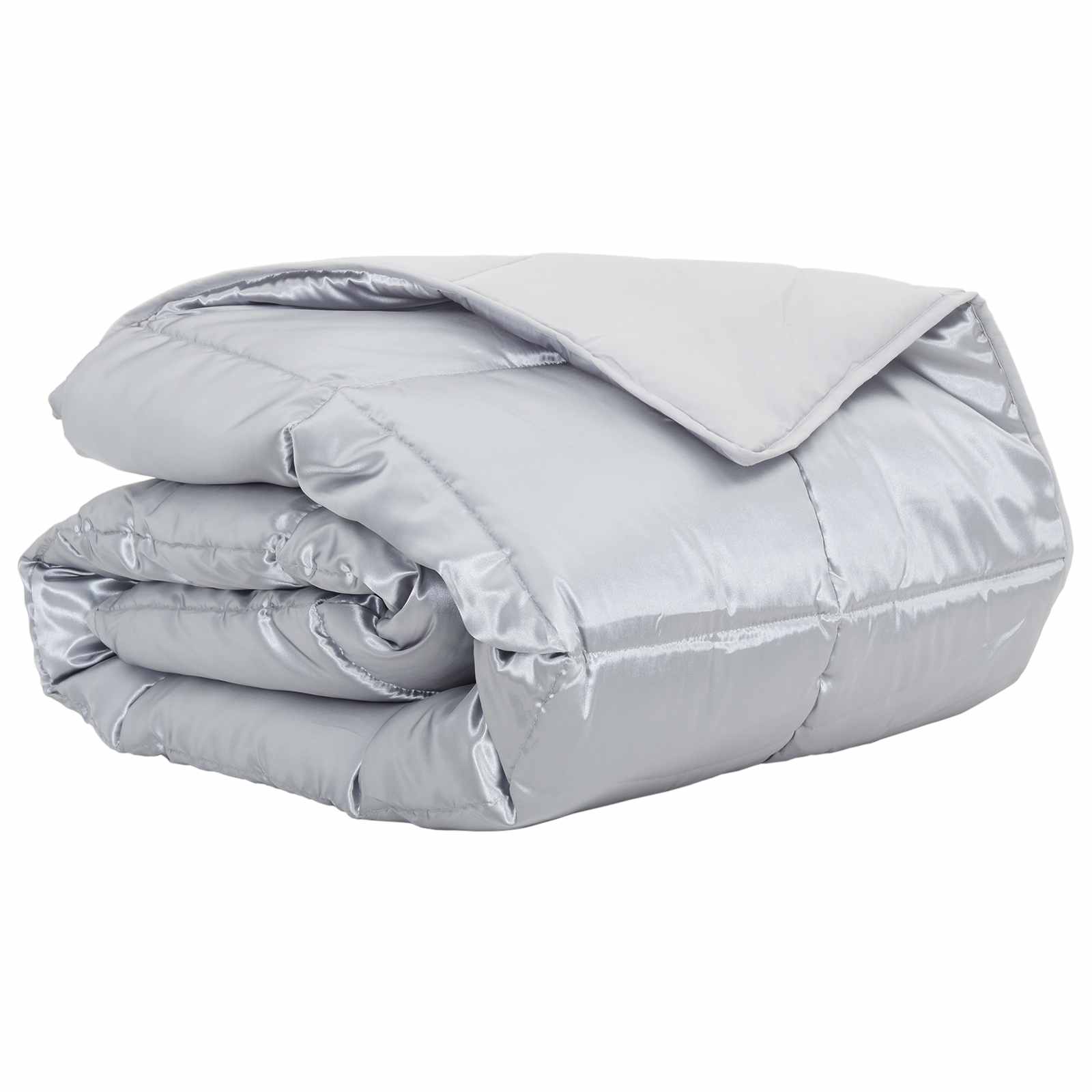 Vidaxl zomer dekbed zilver 220 x 135 cm satijn en microfiber