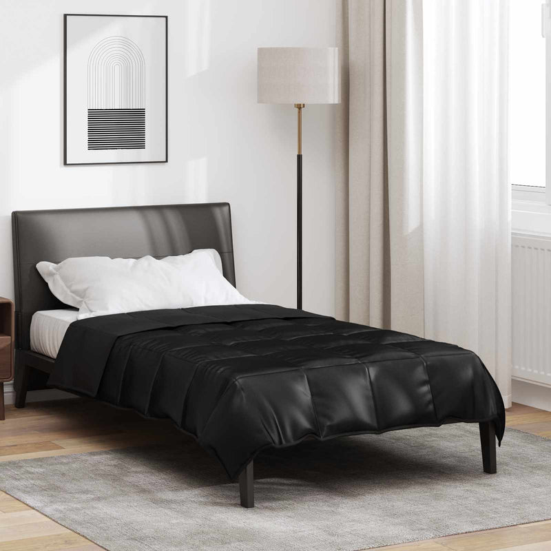 Vidaxl vol jaar dekbed zwart 220 x 140 cm satijn en microfiber