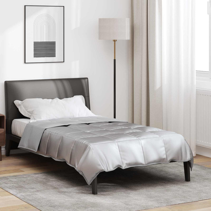 Vidaxl vol jaar dekbed zilver 200 x 135 cm satijn en microfiber