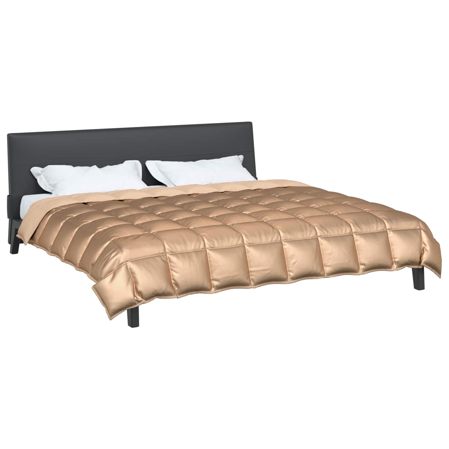 Vidaxl winter dekbed goud 220 x 260 cm satijn en microfiber