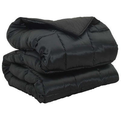 Piumino invernale Vidaxl nero 200 x 135 cm in raso e microfibra