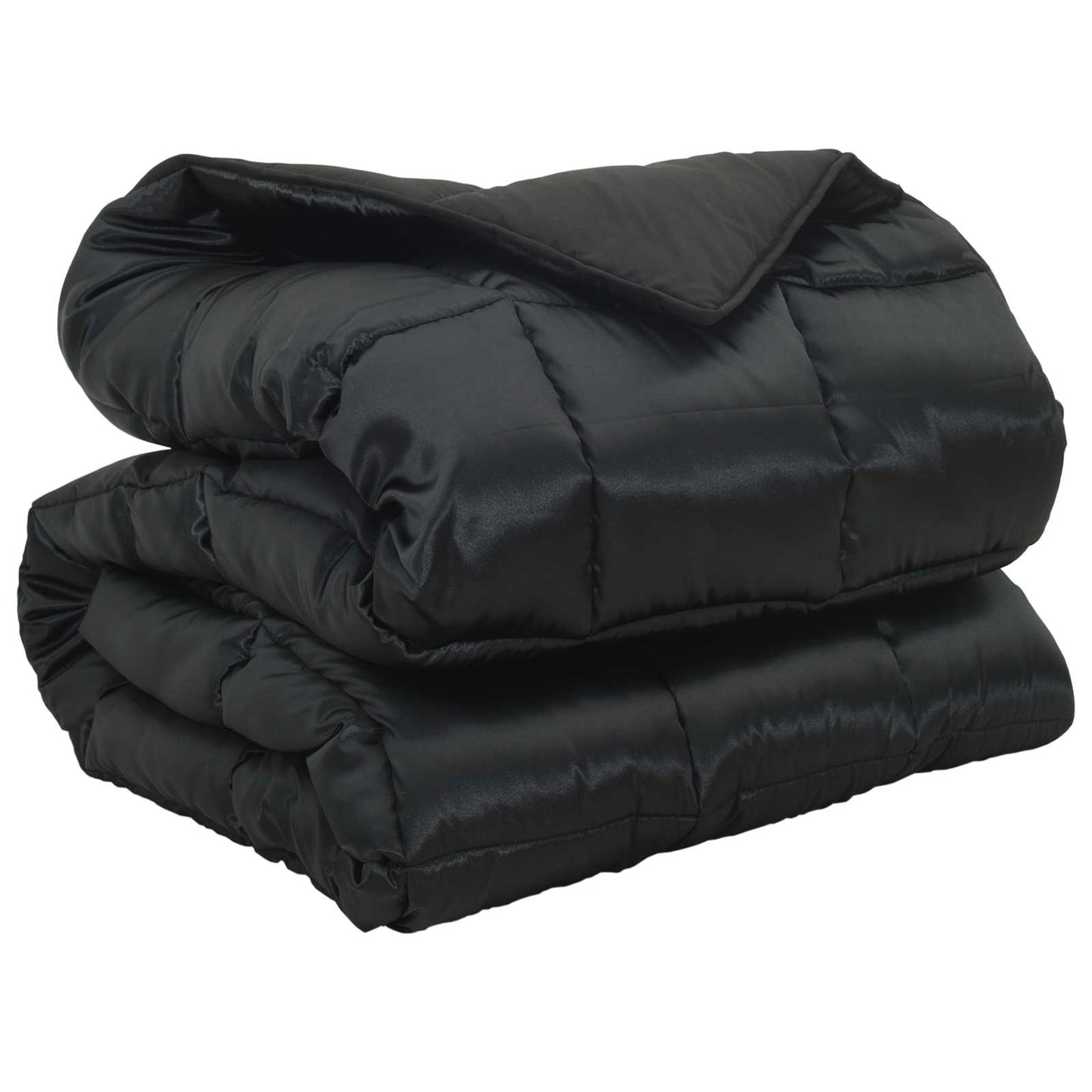 Vidaxl winter dekbed zwart 200 x 140 cm satijn en microfiber