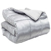 Vidaxl winter dekbed zilver 220 x 240 cm satijn en microfiber