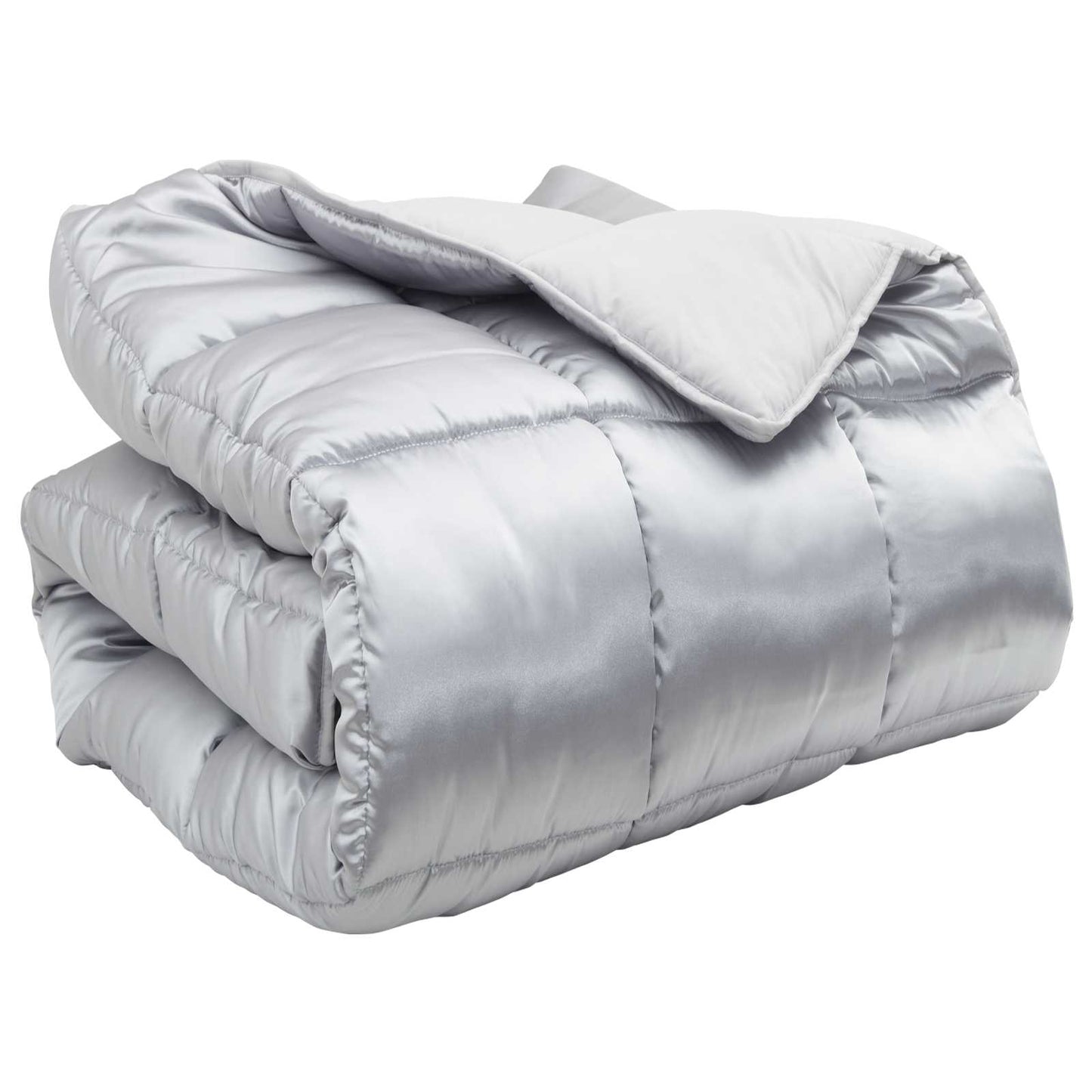 Vidaxl winter dekbed zilver 240 x 260 cm satijn en microfiber