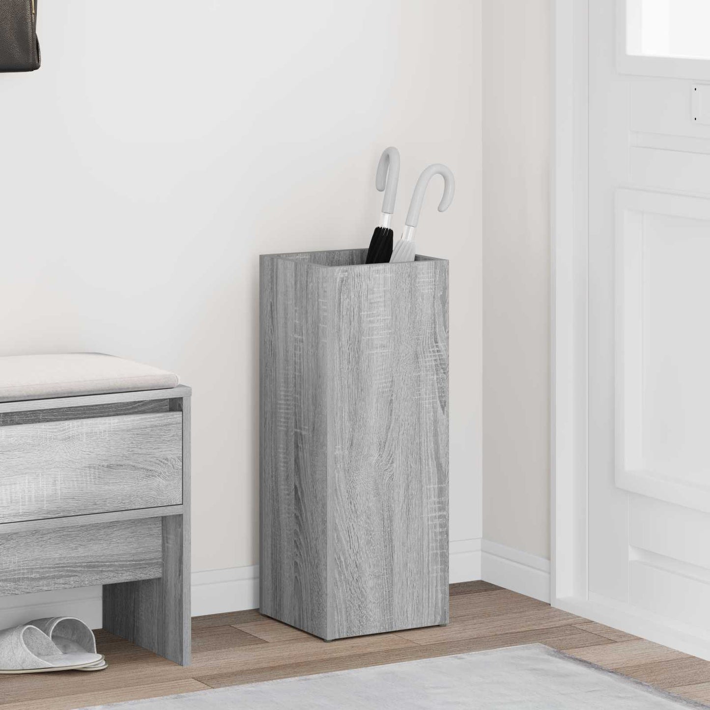 Vidaxl paraguas estándar gris sonoma 25 x 24,5 x 64 cm madera artesanal